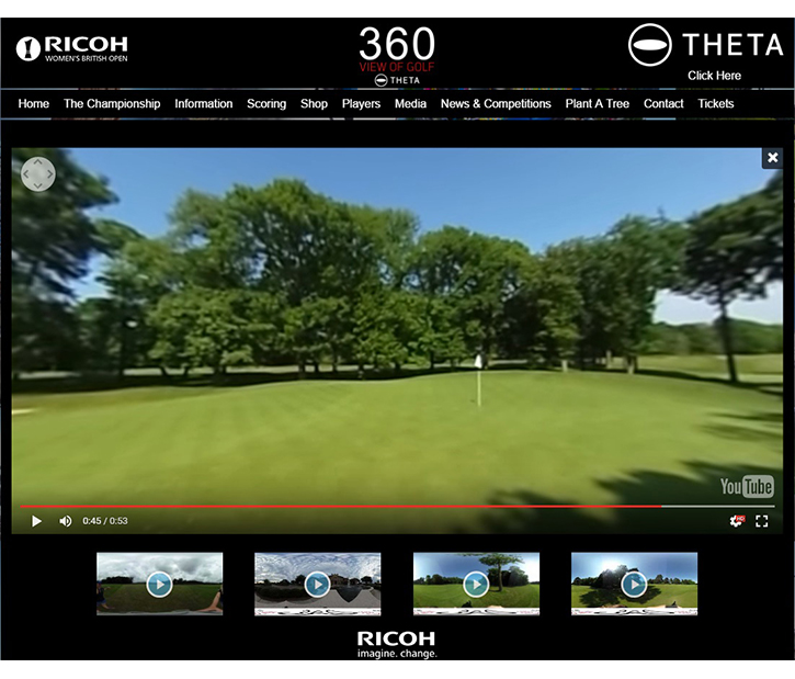 360-degree images and videos on the Ricoh Women’s British Open website 