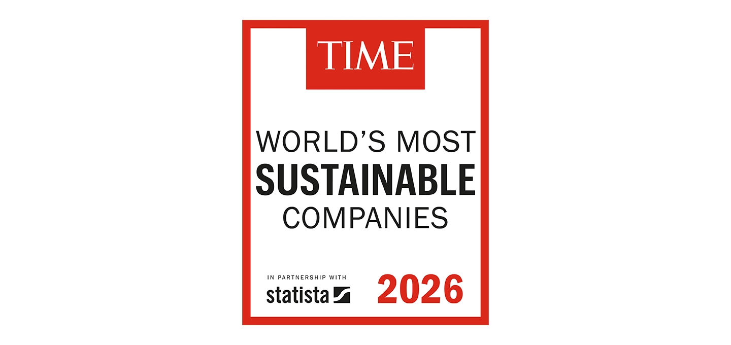 TIME Worlds mest hållbara företag 2026 – utmärkelse som erkänner Ricohs plats på den globala hållbarhetsrankingen för tredje året i rad.