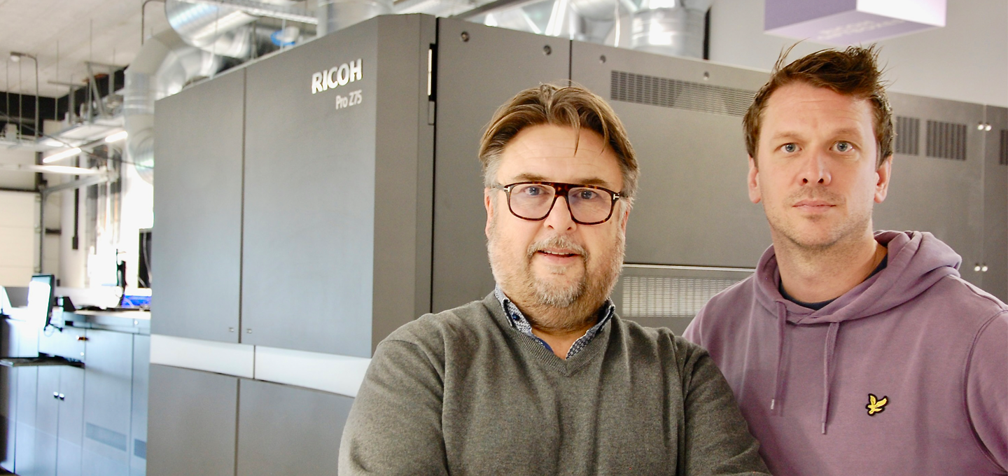 Yoursurprise’s Nico Veenendaal (left) and Bartjan van Damme say the Ricoh Pro Z75 supports innovation and accelerates growth